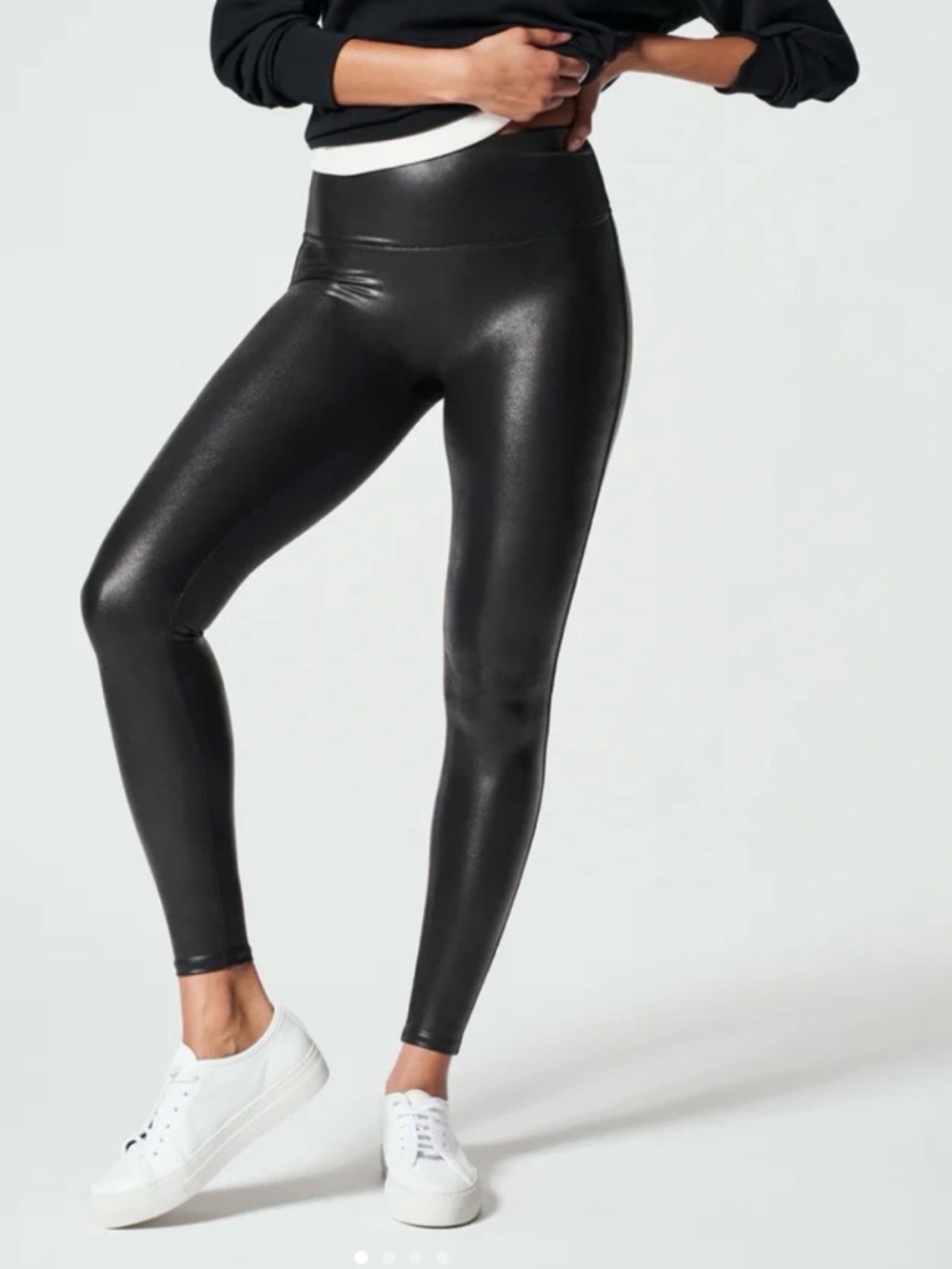 SPANX Faux Leather-Leggings in Black